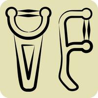 Icon Floss. related to Bathroom symbol. hand drawn style. simple design editable. simple illustration vector