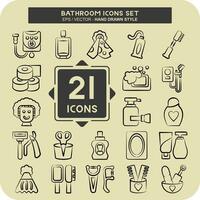 Icon Set Bathroom. related to Clinic symbol. hand drawn style. simple design editable. simple illustration vector