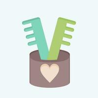 Icon Comb. related to Bathroom symbol. flat style. simple design editable. simple illustration vector