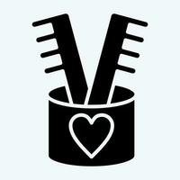 Icon Comb. related to Bathroom symbol. glyph style. simple design editable. simple illustration vector