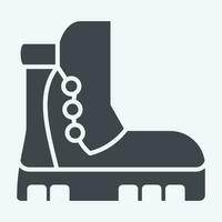 Icon Boots. related to Camping symbol. glyph style. simple design editable. simple illustration vector