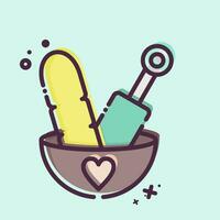 Icon Body Brush Gourd Body Scrub. related to Bathroom symbol. MBE style. simple design editable. simple illustration vector