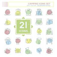 Icon Set Camping. related to Adventure symbol. Color Spot Style. simple design editable. simple illustration vector