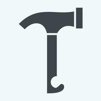 Icon Hammer. related to Camping symbol. glyph style. simple design editable. simple illustration vector