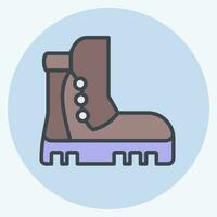 Icon Boots. related to Camping symbol. color mate style. simple design editable. simple illustration vector