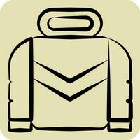Icon Jacket. related to Camping symbol. hand drawn style. simple design editable. simple illustration vector