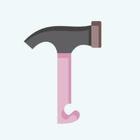 Icon Hammer. related to Camping symbol. flat style. simple design editable. simple illustration vector