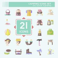 Icon Set Camping. related to Adventure symbol. flat style. simple design editable. simple illustration vector