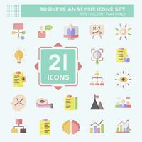 Icon Set Business Analysis. related to Business symbol. flat style simple design editable. simple illustration vector