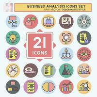 Icon Set Business Analysis. related to Business symbol. color mate style simple design editable. simple illustration vector