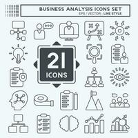 Icon Set Business Analysis. related to Business symbol. line style simple design editable. simple illustration vector