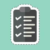 Sticker line cut Checklist. related to Business Analysis symbol. simple design editable. simple illustration vector