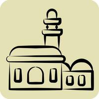 Icon Mosque. related to Saudi Arabia symbol. hand drawn style. simple design editable. simple illustration vector