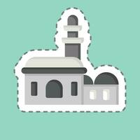 Sticker line cut Mosque. related to Saudi Arabia symbol. simple design editable. simple illustration vector