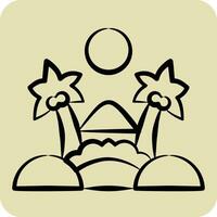 Icon Oasis. related to Saudi Arabia symbol. hand drawn style. simple design editable. simple illustration vector