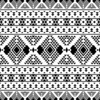 Navajo tribal seamless pattern. Figure tribal embroidery. Ethnic geometric abstract backdrop design for fabric template and shirt. Black and white color. vector