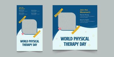 Set of world physical therapy day template, mental health day awarness banner eps 10 vector