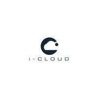 i cloud logo design vector
