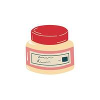 Cosmetic face cream jar, isolate vector illustration on a white background