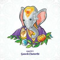 Modern artistic happy ganesh chaturthi festival card background vector