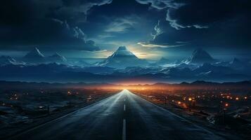 Landscape highway background ai photo