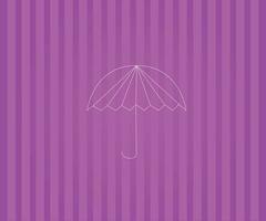 Pink lines on purple background with an umbrella object vector