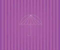 Pink lines on purple background with an umbrella object vector