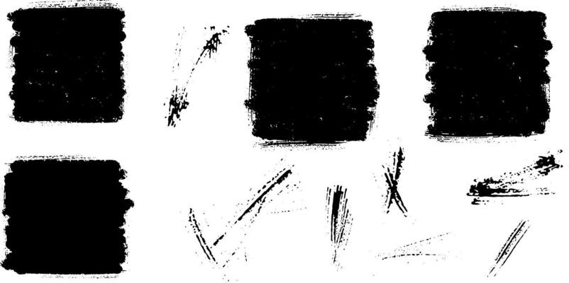 a set of black and white brush strokes