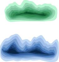 two different colored waves are shown on a white background vector