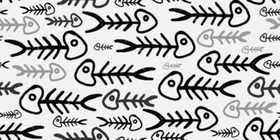 fish bones seamless pattern vector