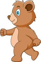 Cute bear mascot cartoon is running vector