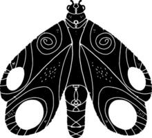 a black and white drawing of a moth vector