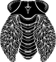 a black and white drawing of a bug vector