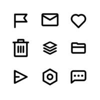 Interface icon set. Outline vectors for web and mobile.