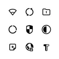 Interface icon set. Outline vectors for web and mobile.