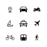 Map icon tools. Legend vectors toolkit. Vehicle and transportation.