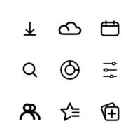 Interface icon set. Outline vectors for web and mobile.