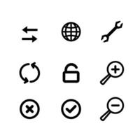 Interface icon set. Outline vectors for web and mobile.