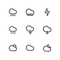 nubes icono. clima y clima vector colocar.