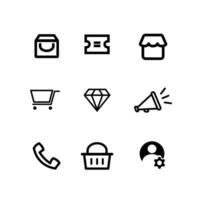 set shopping icons. Ecommerce, buy, and sale. vector