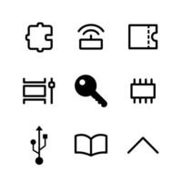 Set of black technology icons. Vector Illustration. EPS 10. Interface vectors.