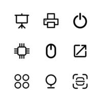 Interface icon set. Outline vectors for web and mobile.
