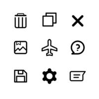 Interface icon set. Outline vectors for web and mobile.