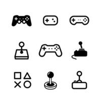 game controller icons set over white background, line style, vector illustration