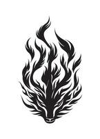 dragon tattoo vector art illustrator, Black dragon tattoo icon