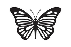 mariposa tatuaje silueta diseño, gráfico negro icono de mariposa aislado en blanco antecedentes vector