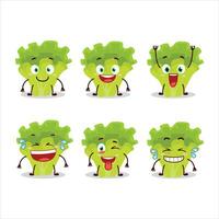 dibujos animados personaje de lechuga con sonrisa expresión vector