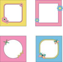 Minimalist Retro Pop Frame with Cute Concept. Vector Illustration