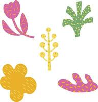 Minimalist Abstract Botanical Cutout in Scandinavian Art style. Vector Illustration