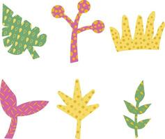 Minimalist Abstract Botanical Cutout in Scandinavian Art style. Vector Illustration